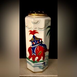 Japanese, hand painted cheese / spice shaker. 5.25”
